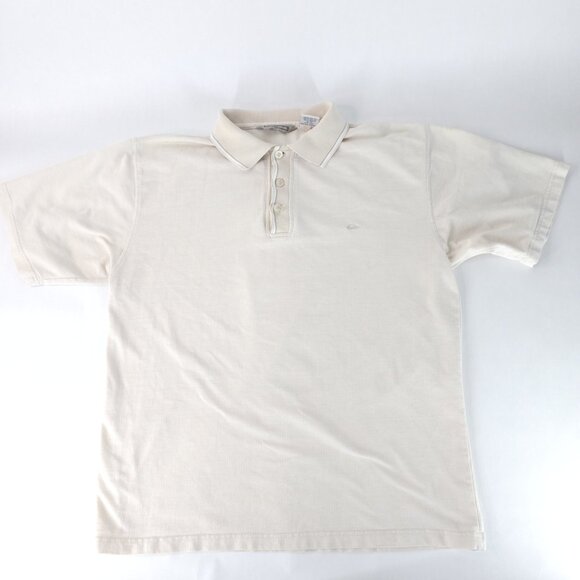 Quiksilver Polo Shirt Mens XL Beige Classic Surf Style Short Sleeve Casual Top - Picture 1 of 12